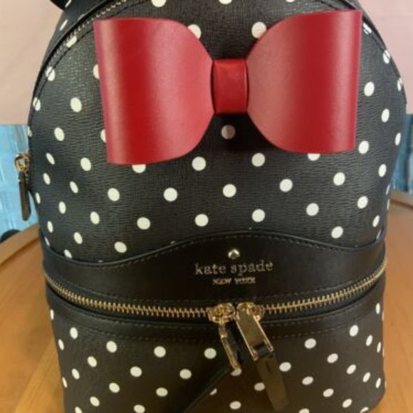 Kate Spade NWT Disney New York Minnie dome backpack Polka Dot Leather main image 8